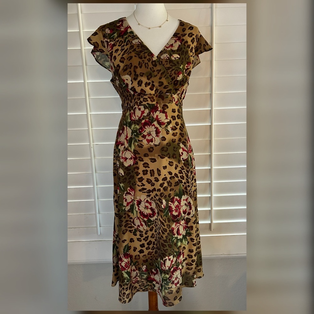 🌹 OMBRE • Floral and Leopard Dress